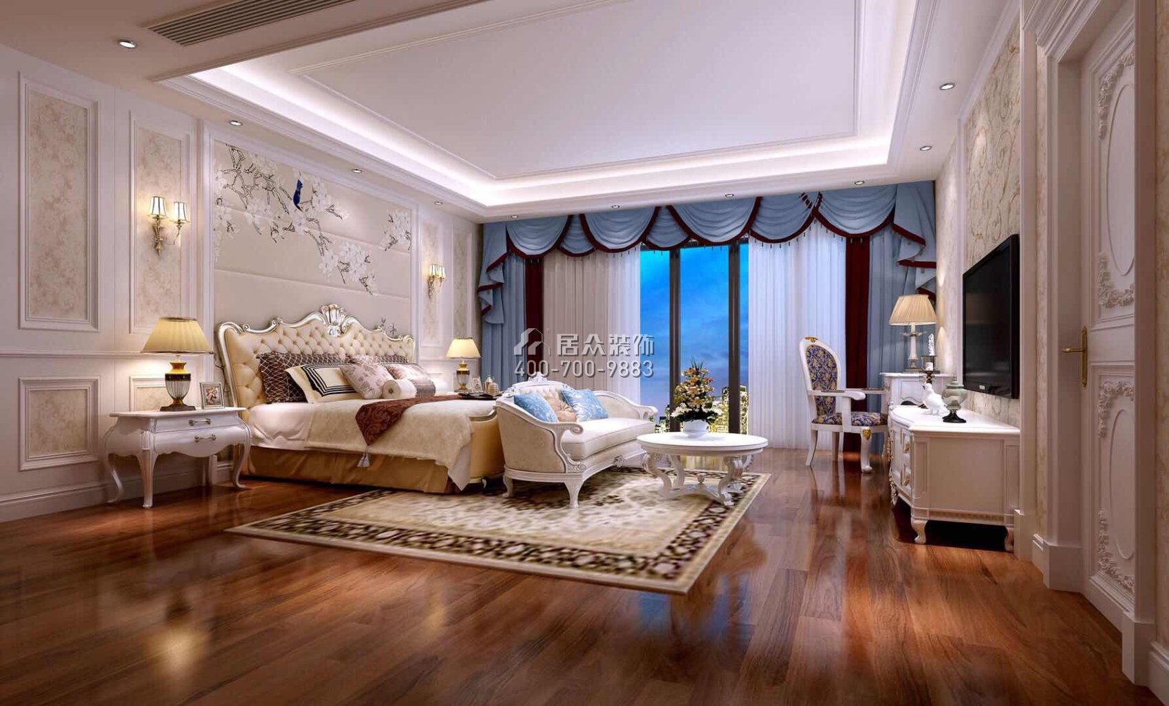 中海水岸城七期262平方米欧式风格平层户型卧室装修效果图