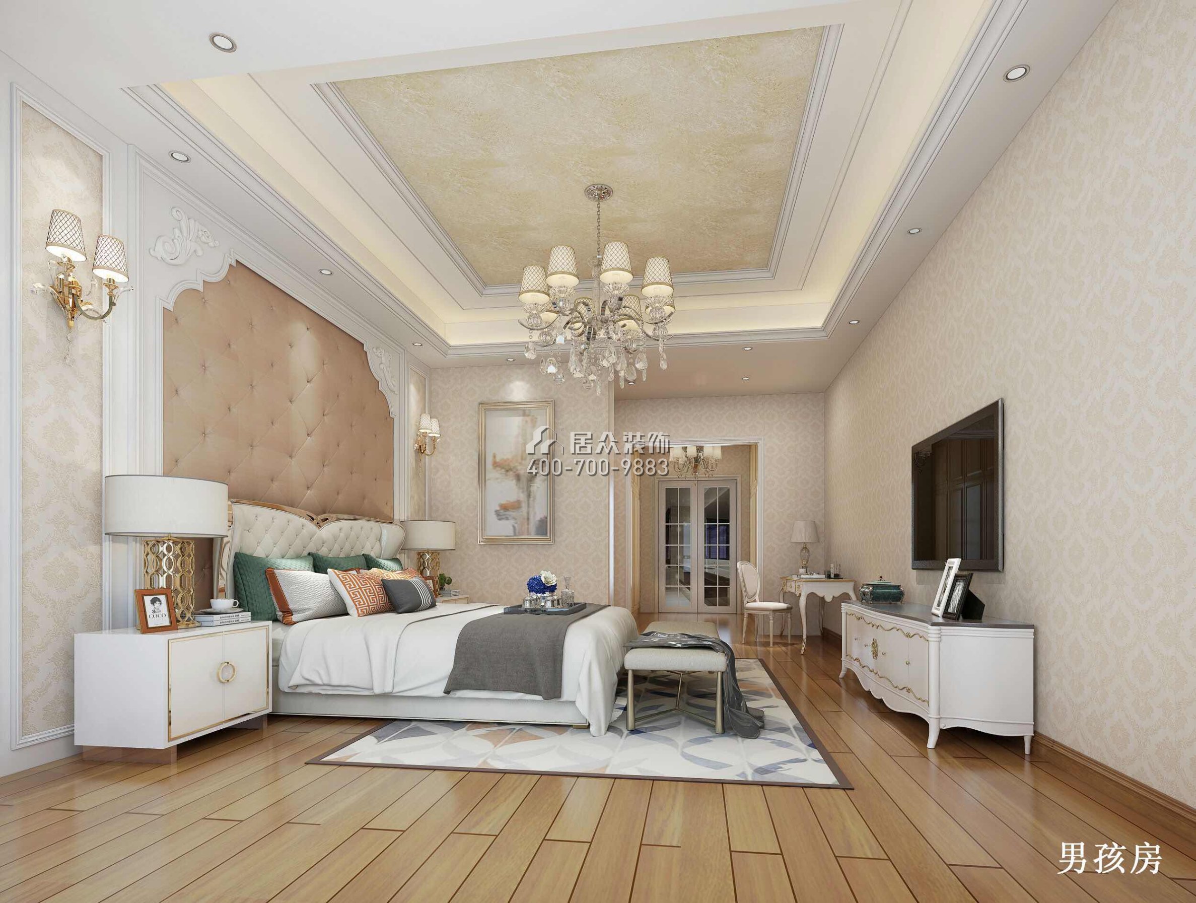新世纪领居500平方米欧式风格别墅户型卧室装修效果图