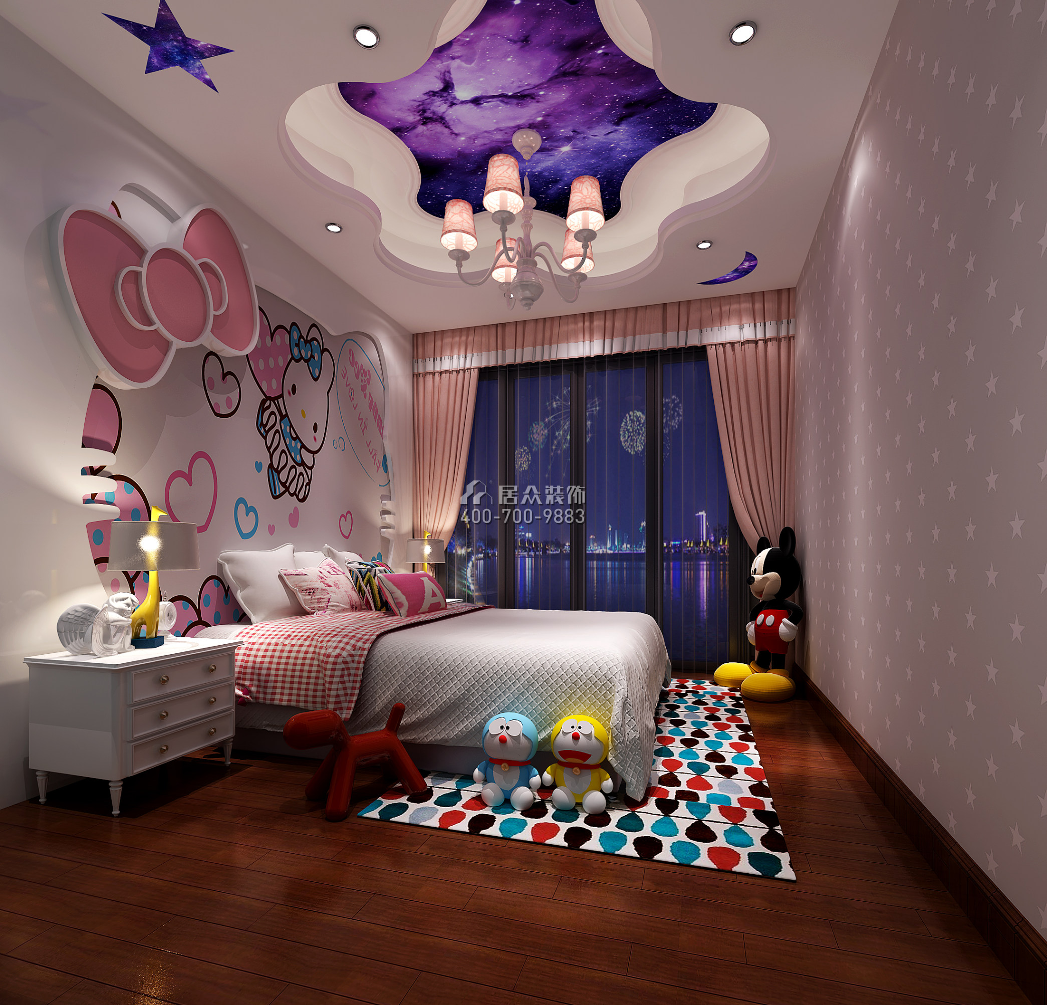 雅居樂雍華廷260平方米歐式風格別墅戶型兒童房裝修效果圖