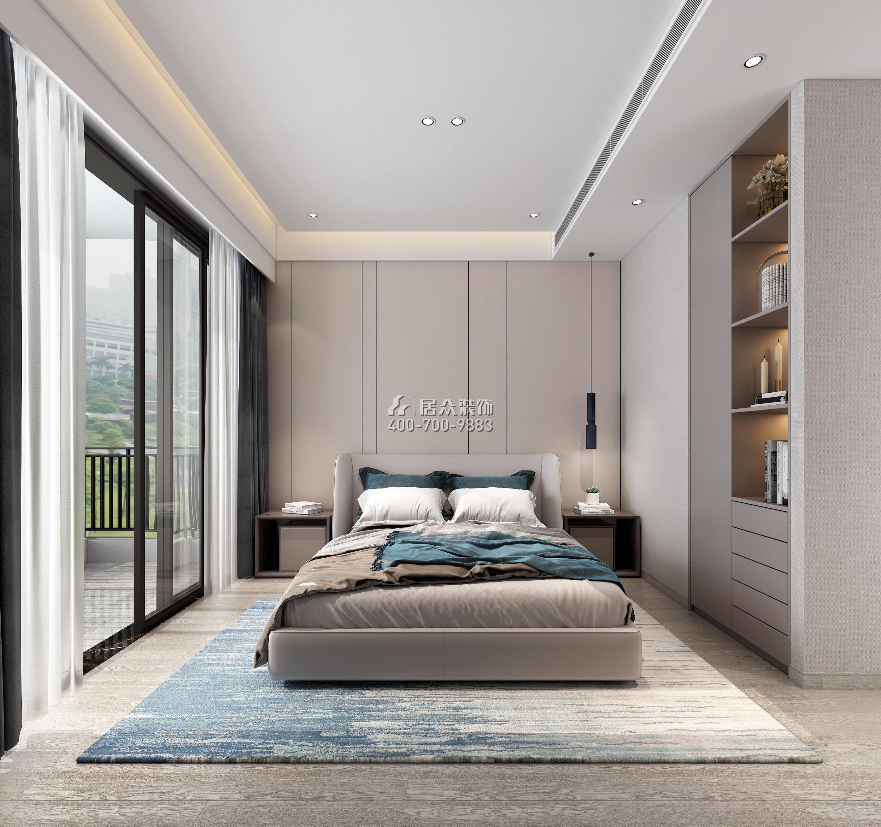 豪方天际156平方米现代简约风格平层户型卧室装修效果图