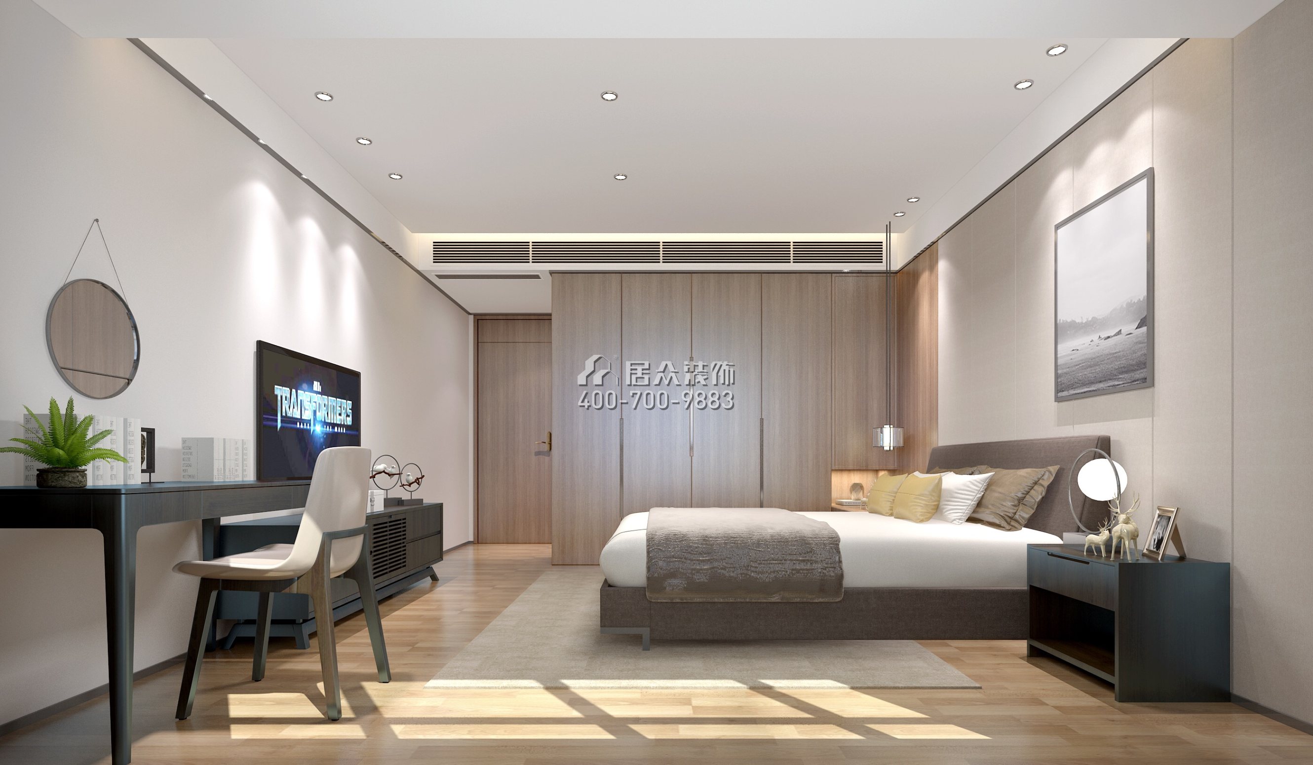 星河丹堤207平方米现代简约风格复式户型卧室装修效果图