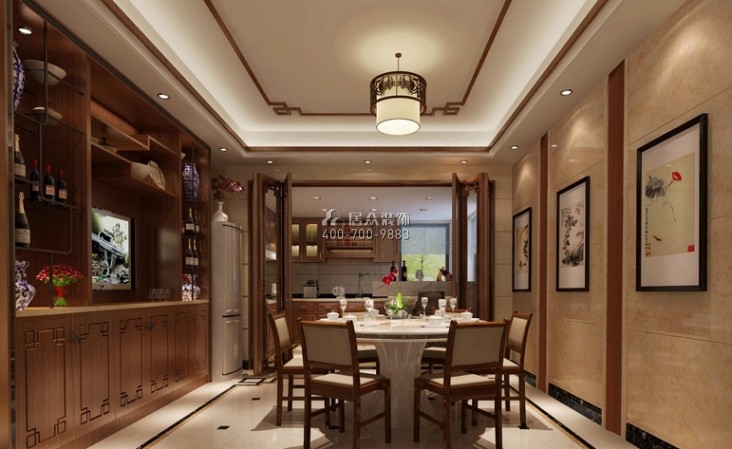 大唐盛世150平方米中式风格平层户型餐厅装修效果图