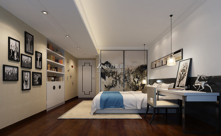 世茂君望墅140平方米中式风格平层户型卧室装修效果图