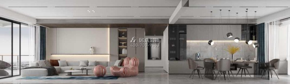湘江一号250平方米现代简约风格平层户型卫生间装修效果图