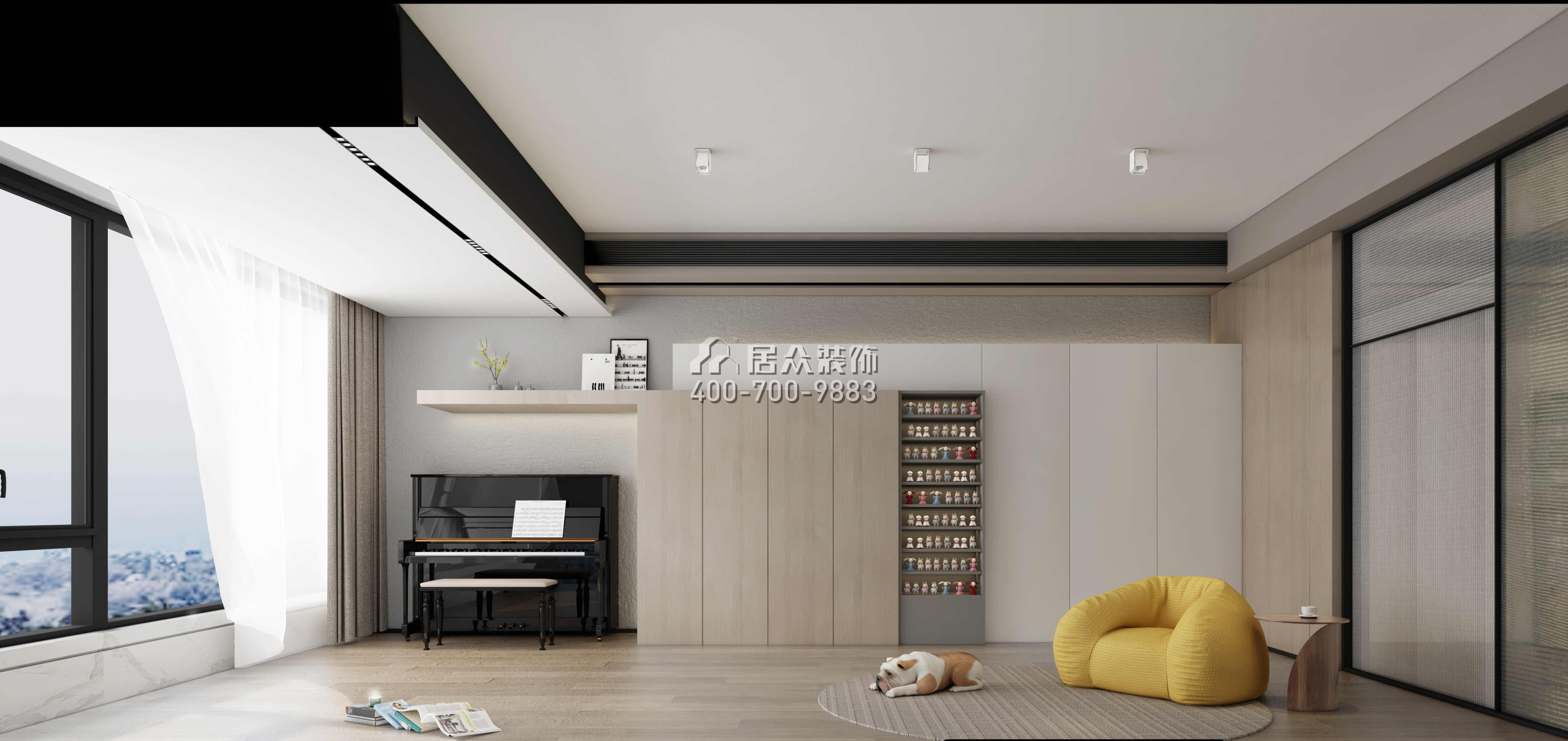 中建江山壹号400平方米现代简约风格平层户型客厅装修效果图
