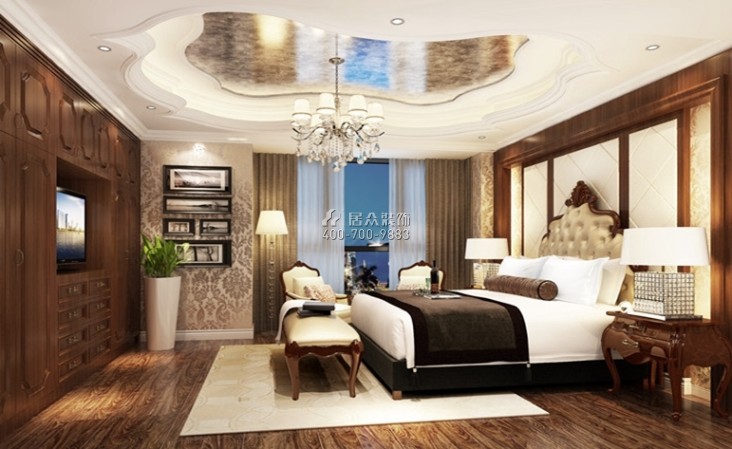 印象湖濱路勁200平方米新古典風格平層戶型臥室裝修效果圖