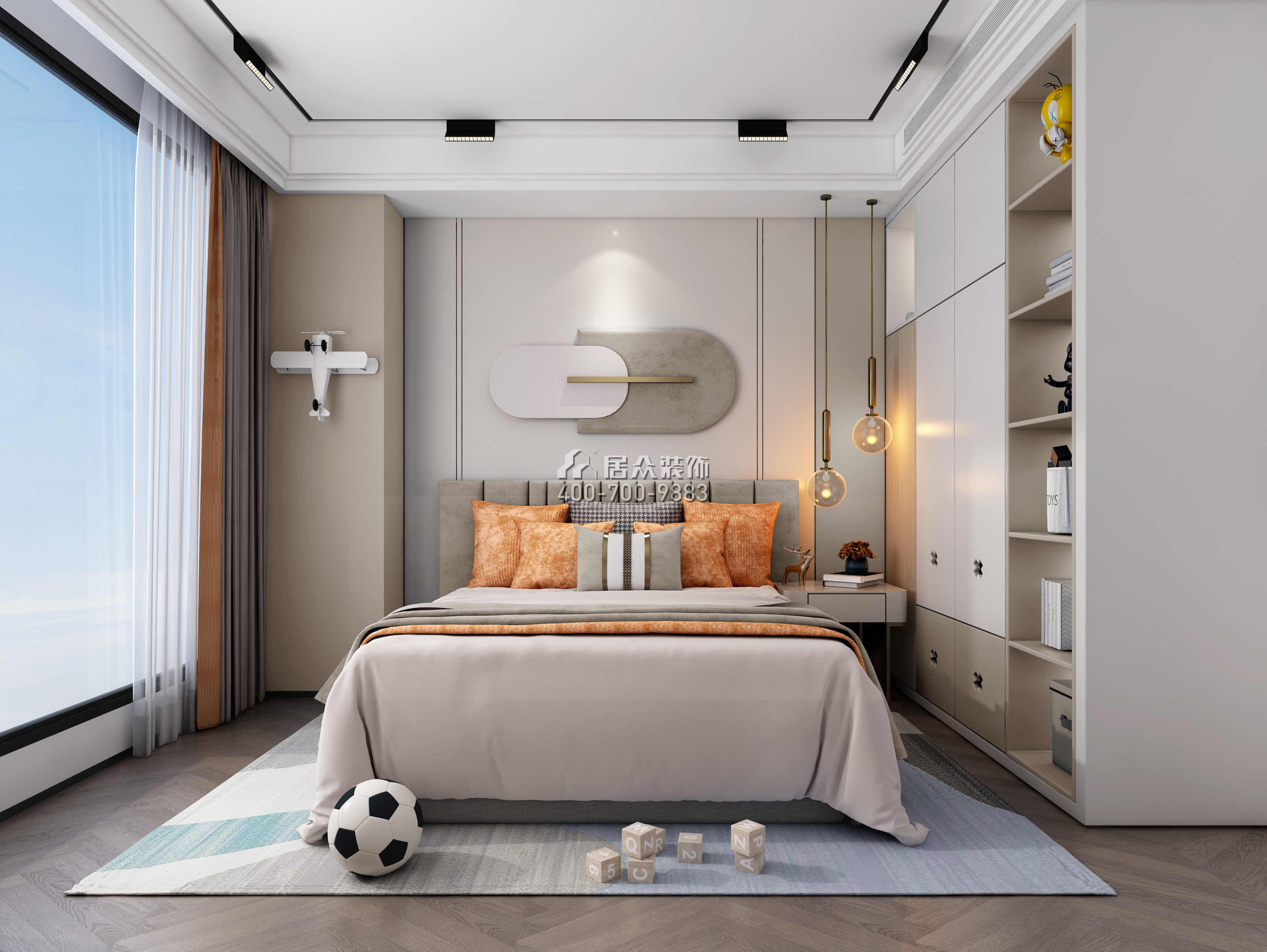 天鹅堡370平方米现代简约风格平层户型卧室装修效果图