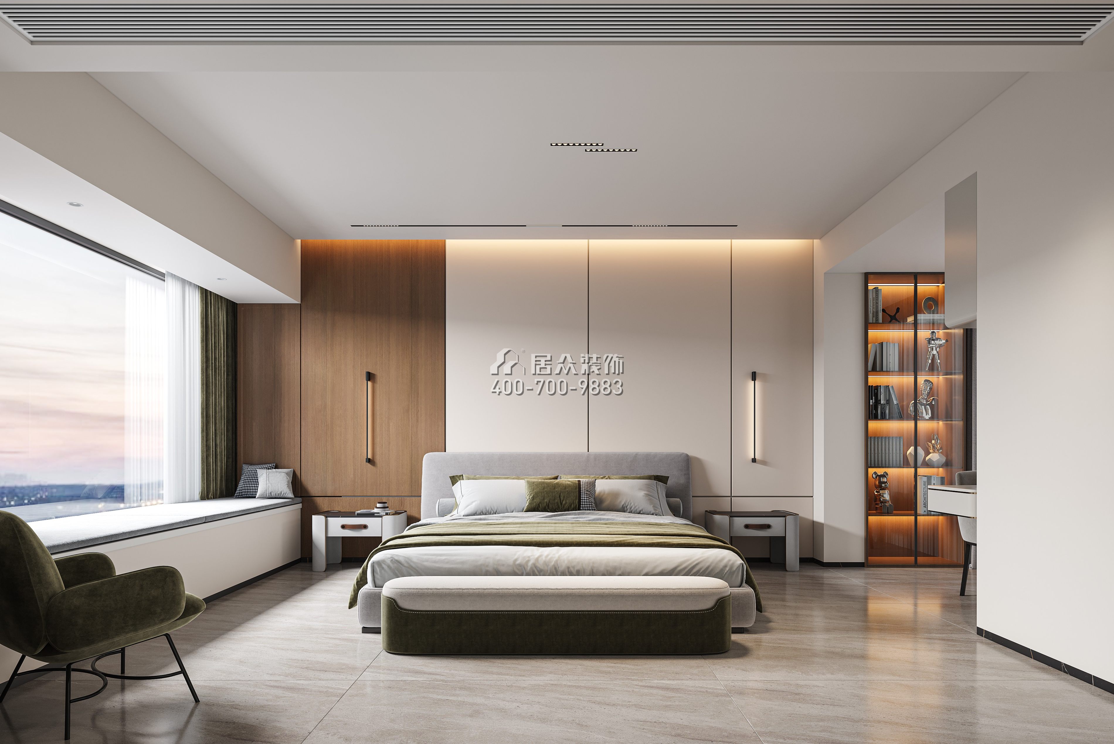 中澳春城180平方米現代簡約風格平層戶型臥室裝修效果圖