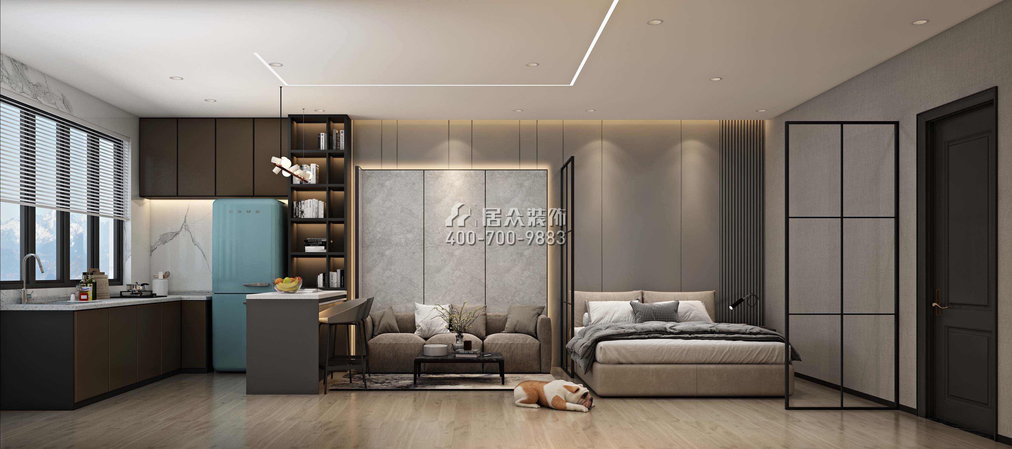 公寓820平方米现代简约风格平层户型卧室装修效果图