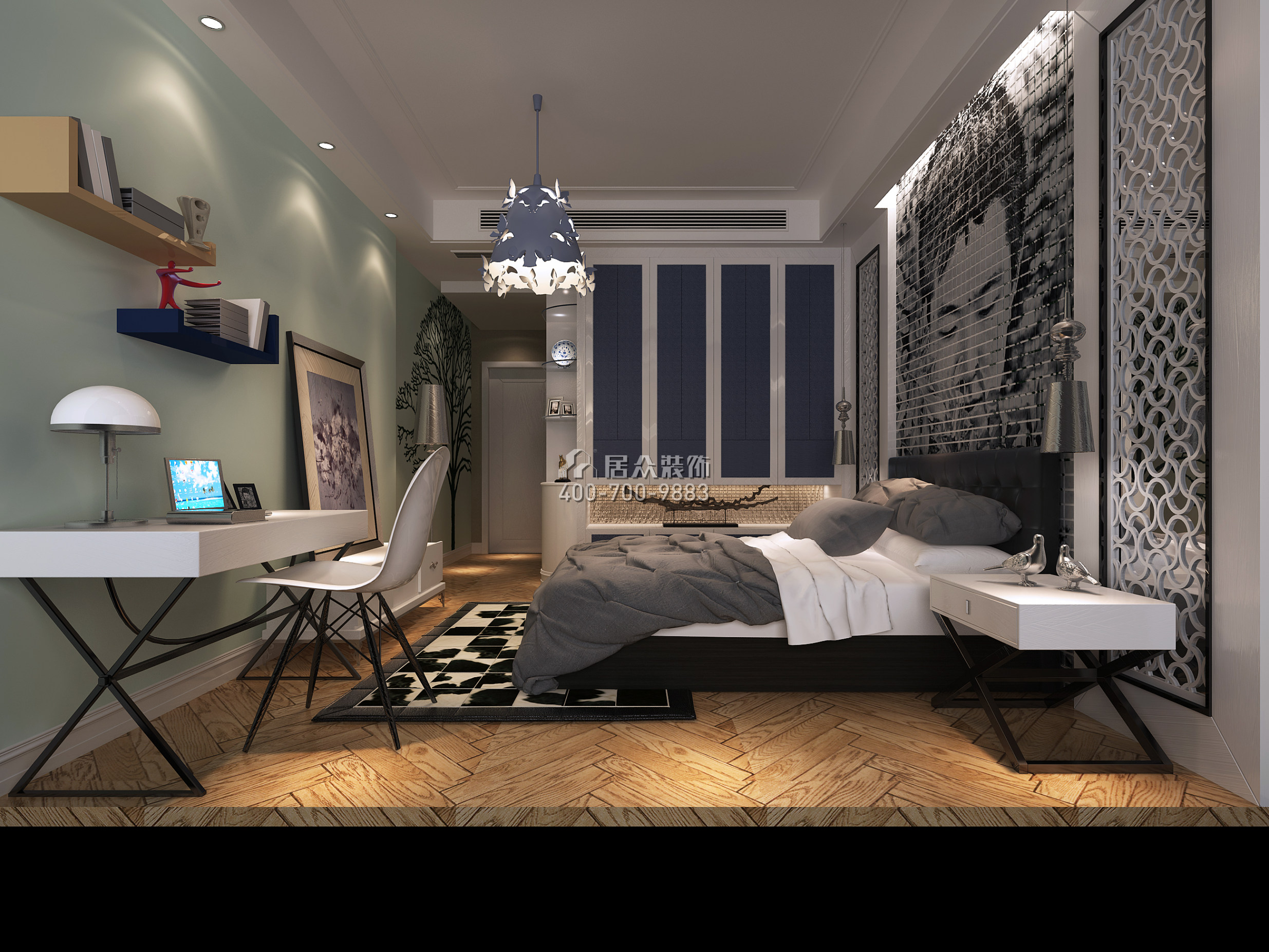 北滘雅居乐英伦首府206平方米欧式风格平层户型卧室装修效果图