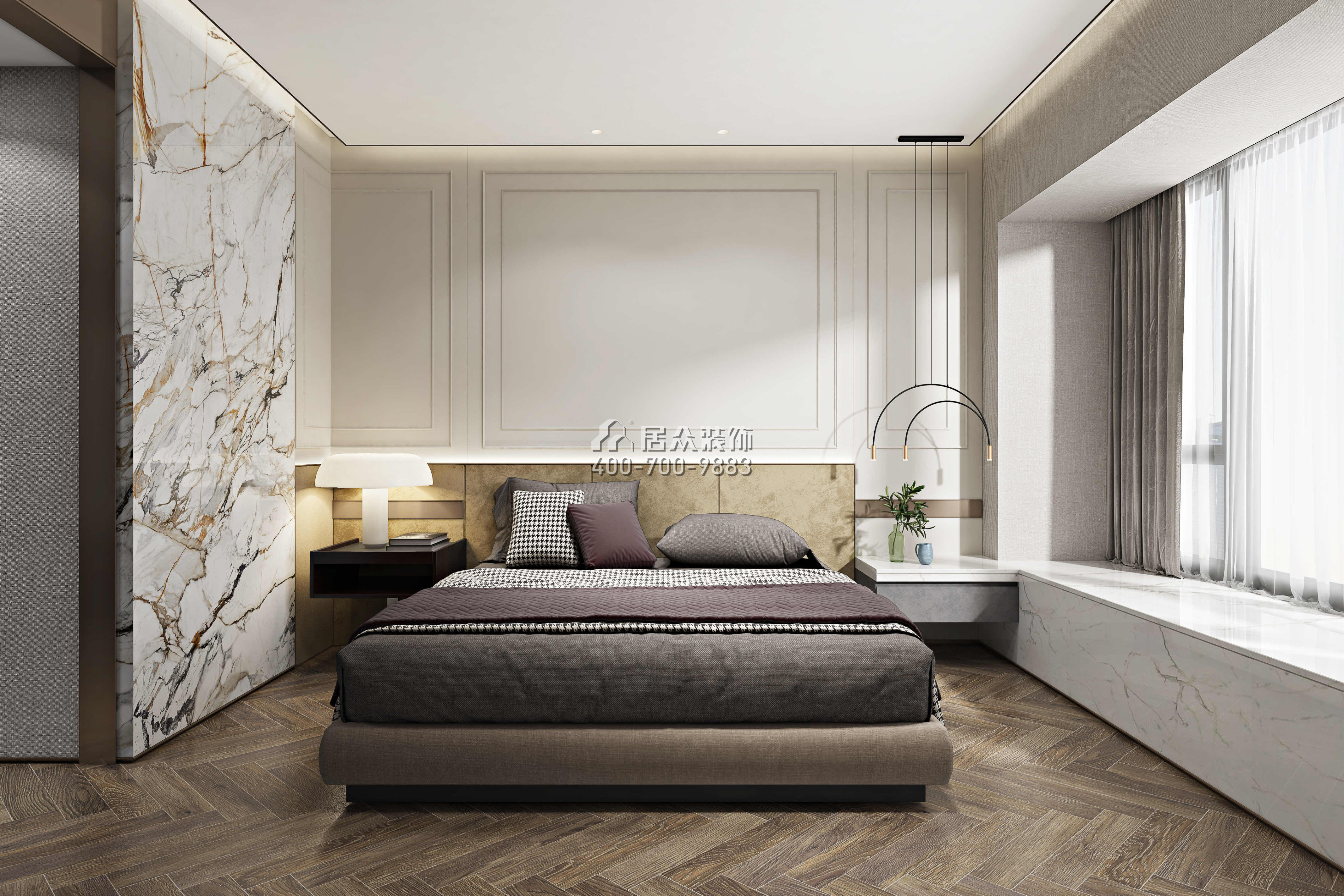 淘金山二期89平方米現代簡約風格平層戶型臥室裝修效果圖
