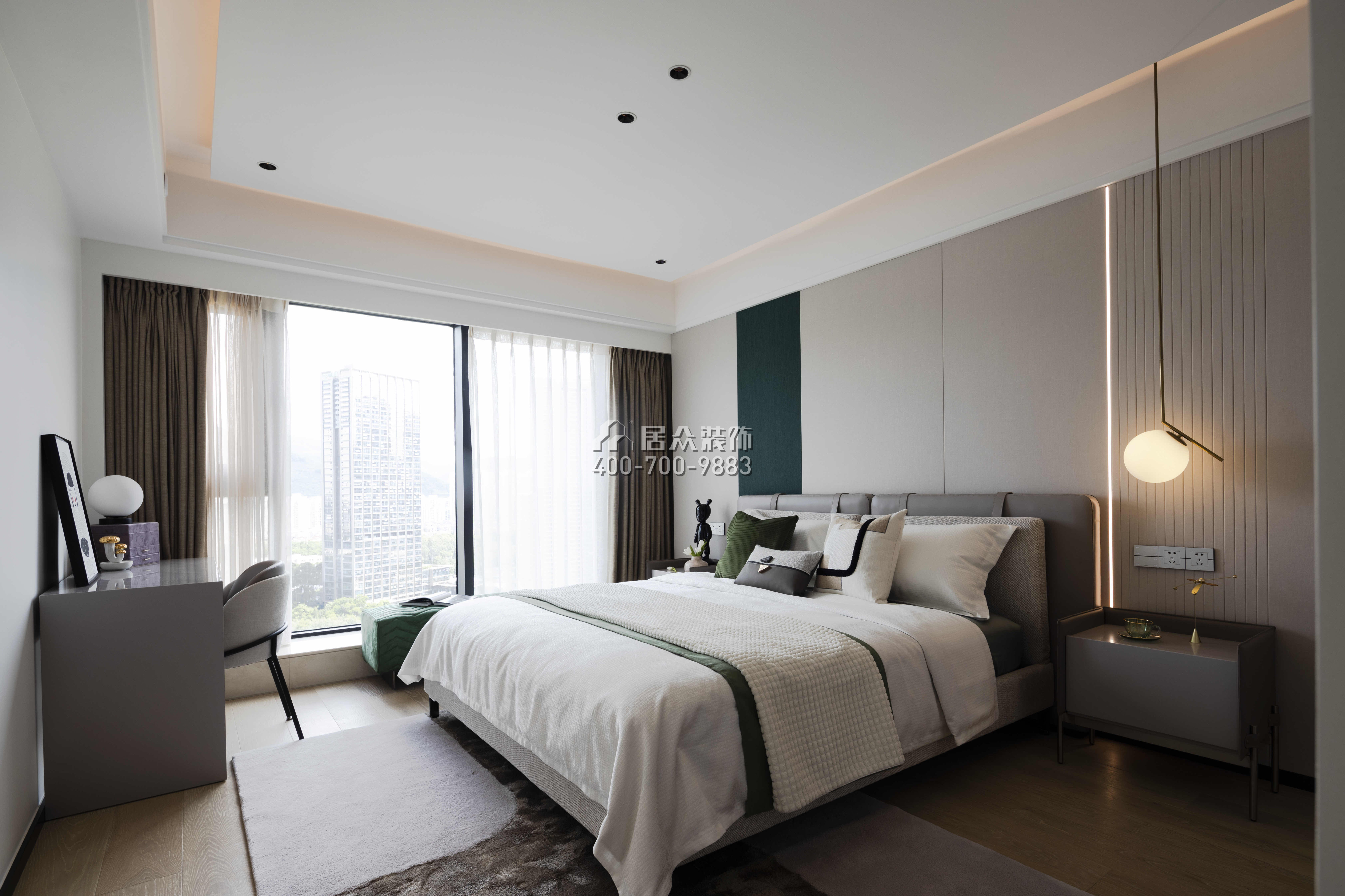 波托菲诺纯水岸275平方米现代简约风格平层户型卧室装修效果图