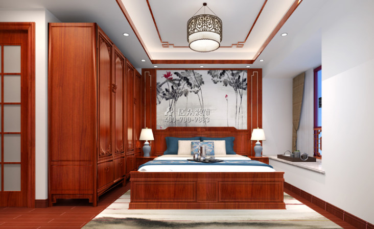 星河丹堤136平方米中式风格平层户型卧室装修效果图