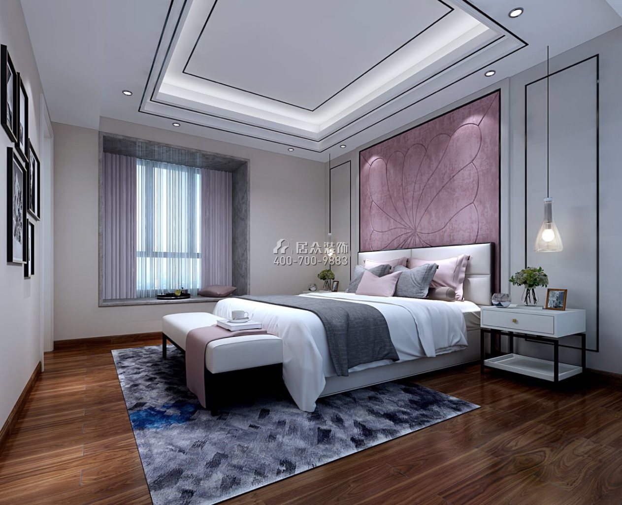御水豪庭260平方米中式风格复式户型卧室装修效果图