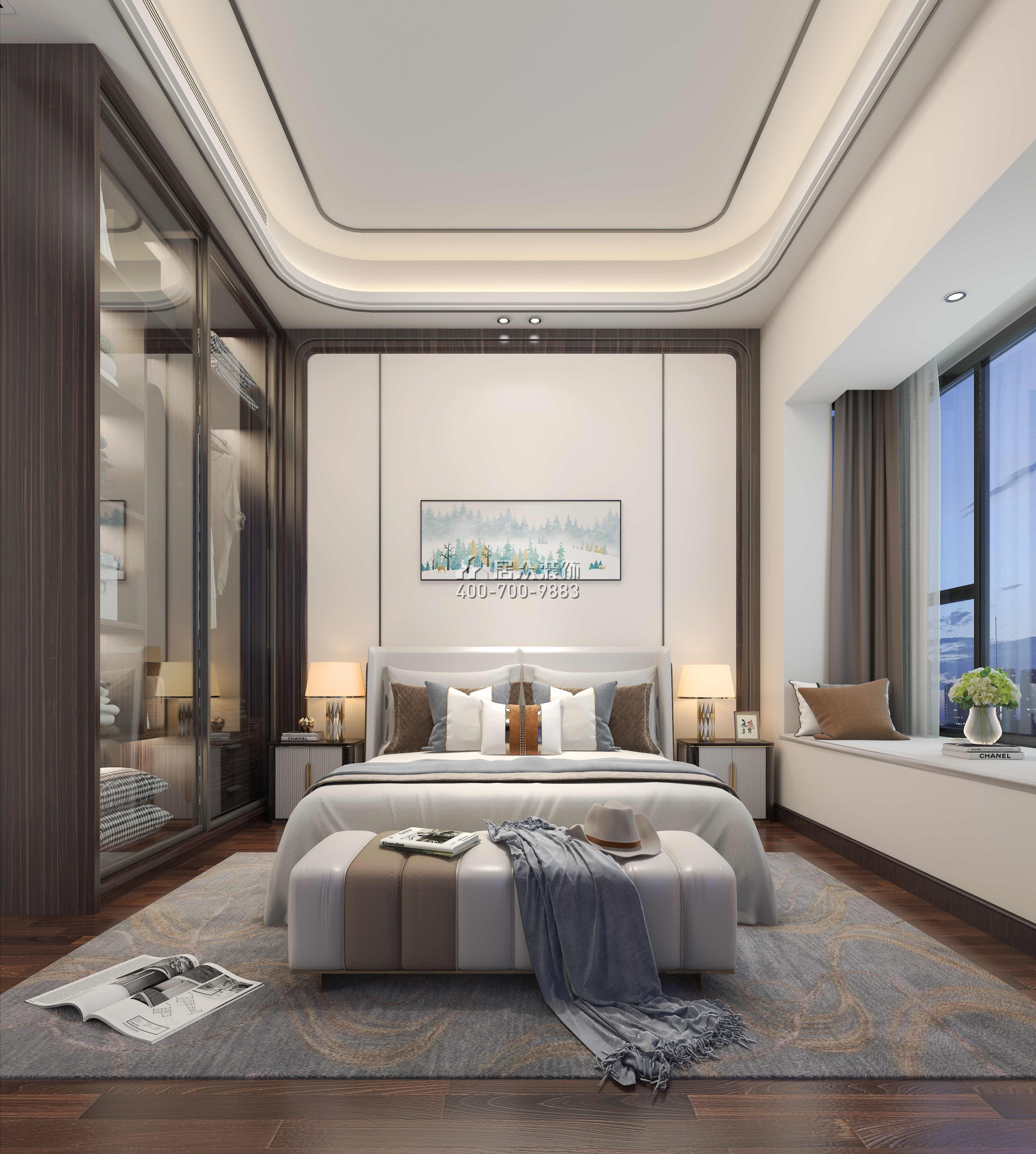 富春山居170平方米混搭风格平层户型卧室（中国）科技有限公司官网效果图