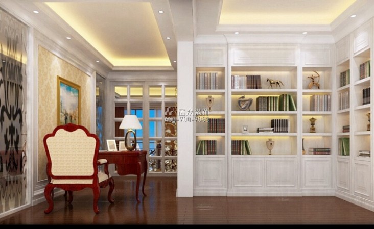圣莫丽斯458平方米欧式风格别墅户型书房装修效果图
