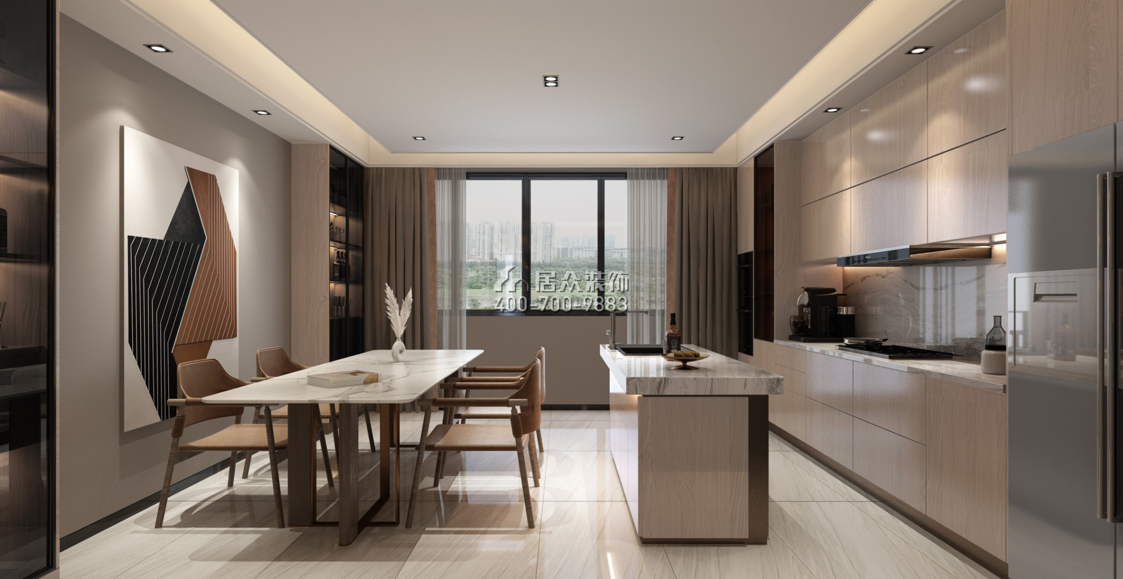 育才公寓163平方米其他风格平层户型厨房（中国）科技有限公司官网效果图