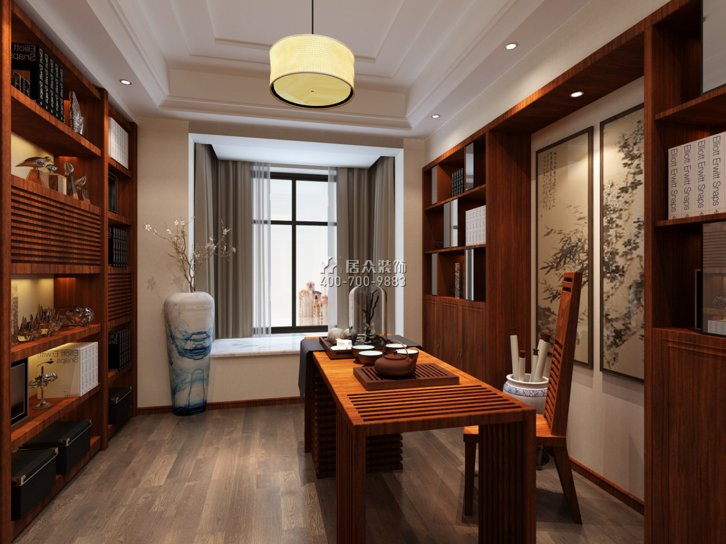 章誉苑171平方米中式风格平层户型茶室装修效果图