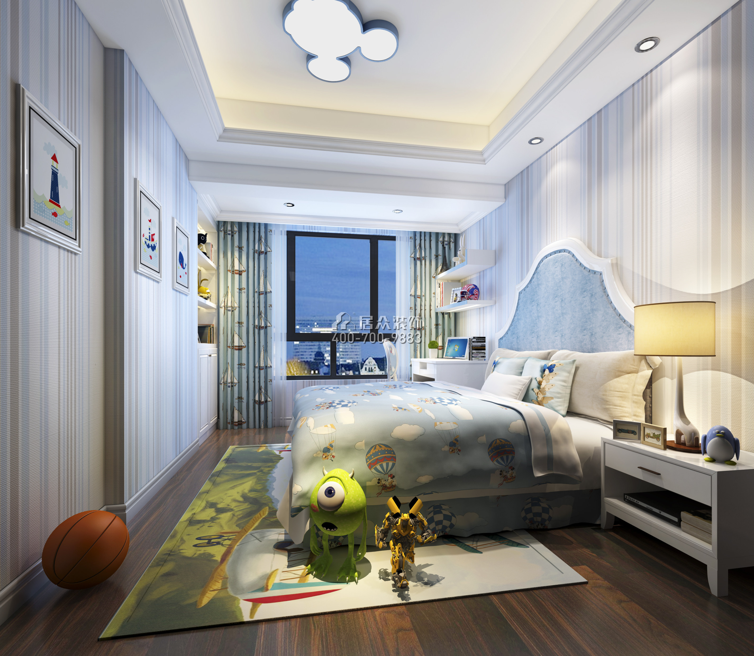 后海理想雅园132平方米欧式风格平层户型卧室装修效果图