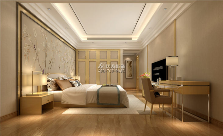 龙湖九墅150平方米现代简约风格平层户型卧室装修效果图