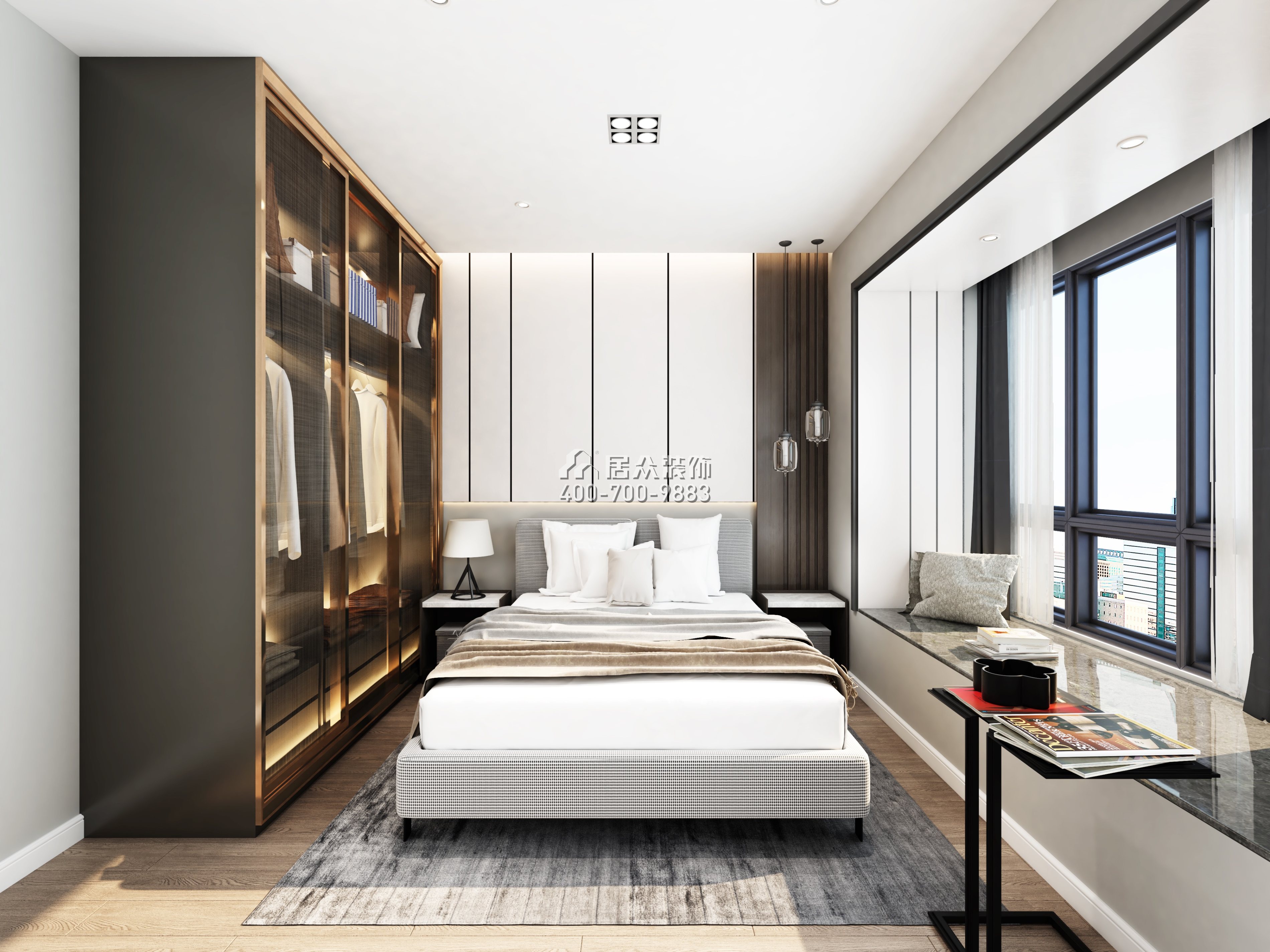 心海城94平方米其他风格平层户型卧室kok电竞平台效果图
