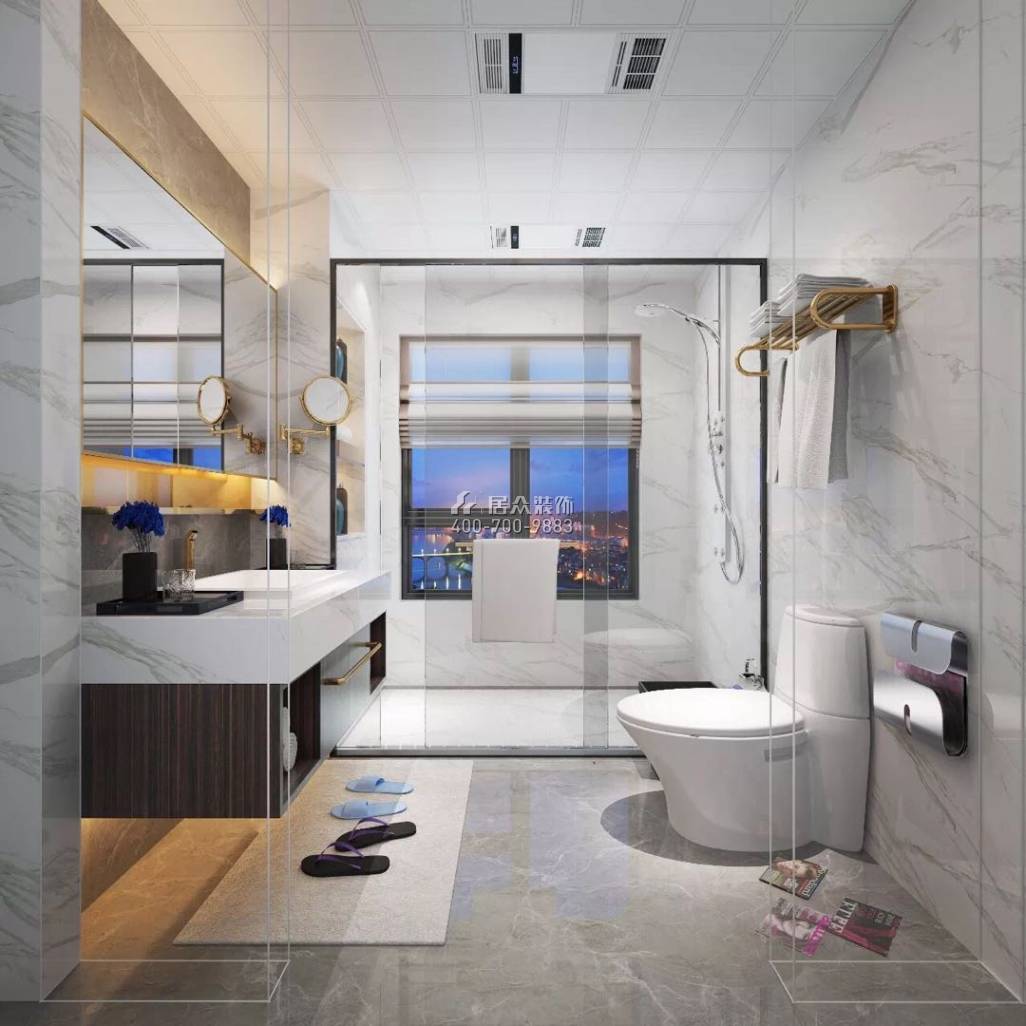 松茂御龙湾雅苑一期180平方米现代简约风格平层户型卫生间装修效果图