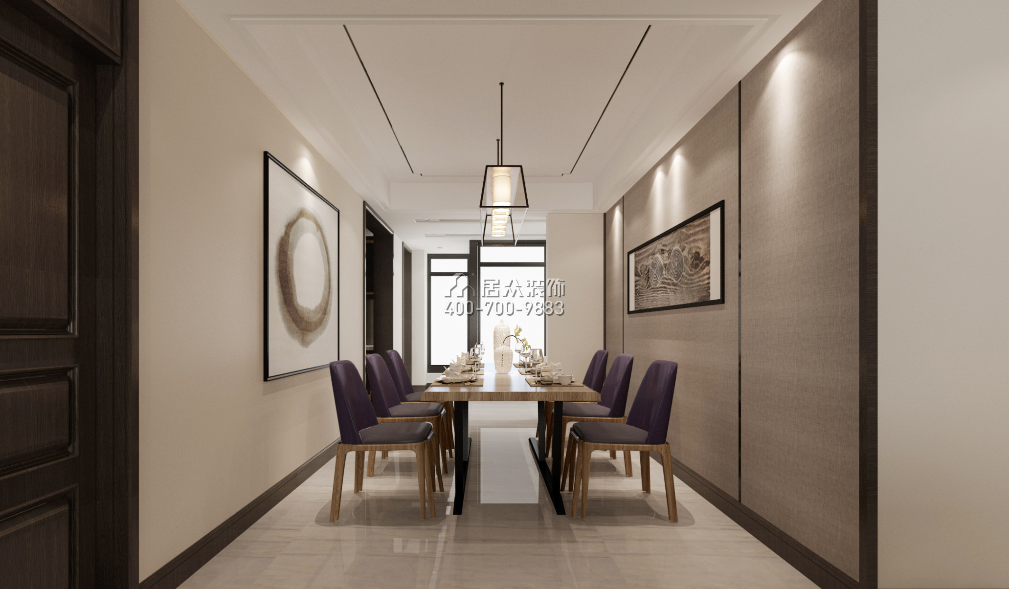 天源星城132平方米现代简约风格平层户型餐厅装修效果图