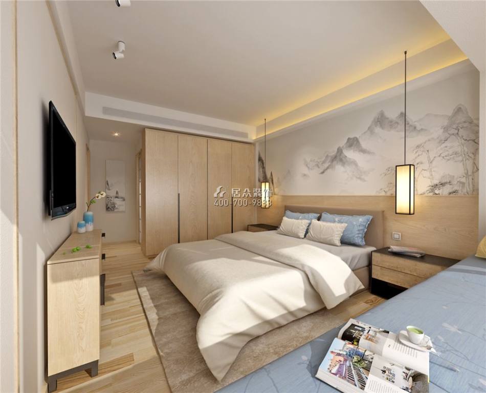 约克郡150平方米北欧风格平层户型卧室装修效果图