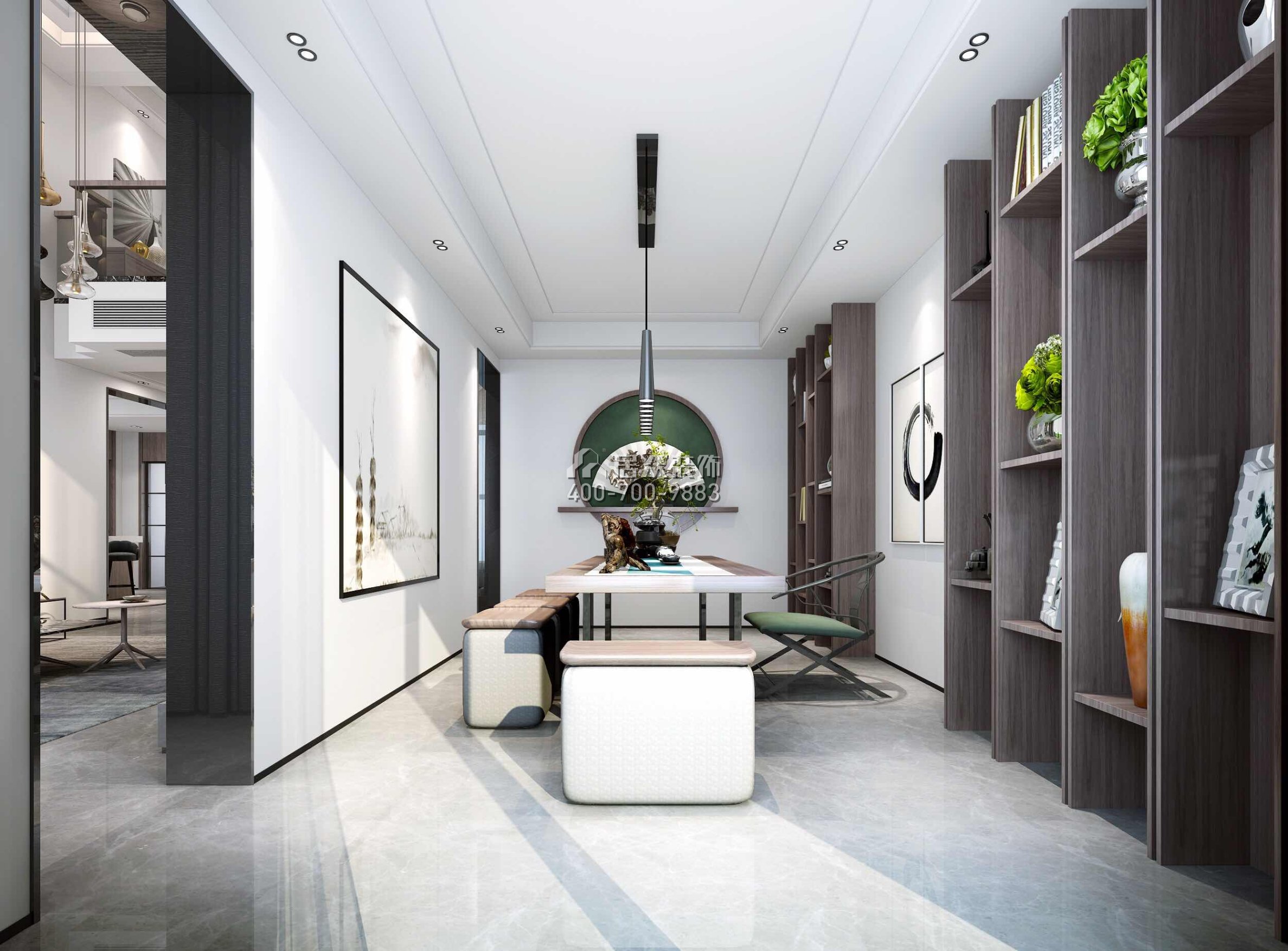 海逸豪庭321平方米現代簡約風格別墅戶型茶室裝修效果圖