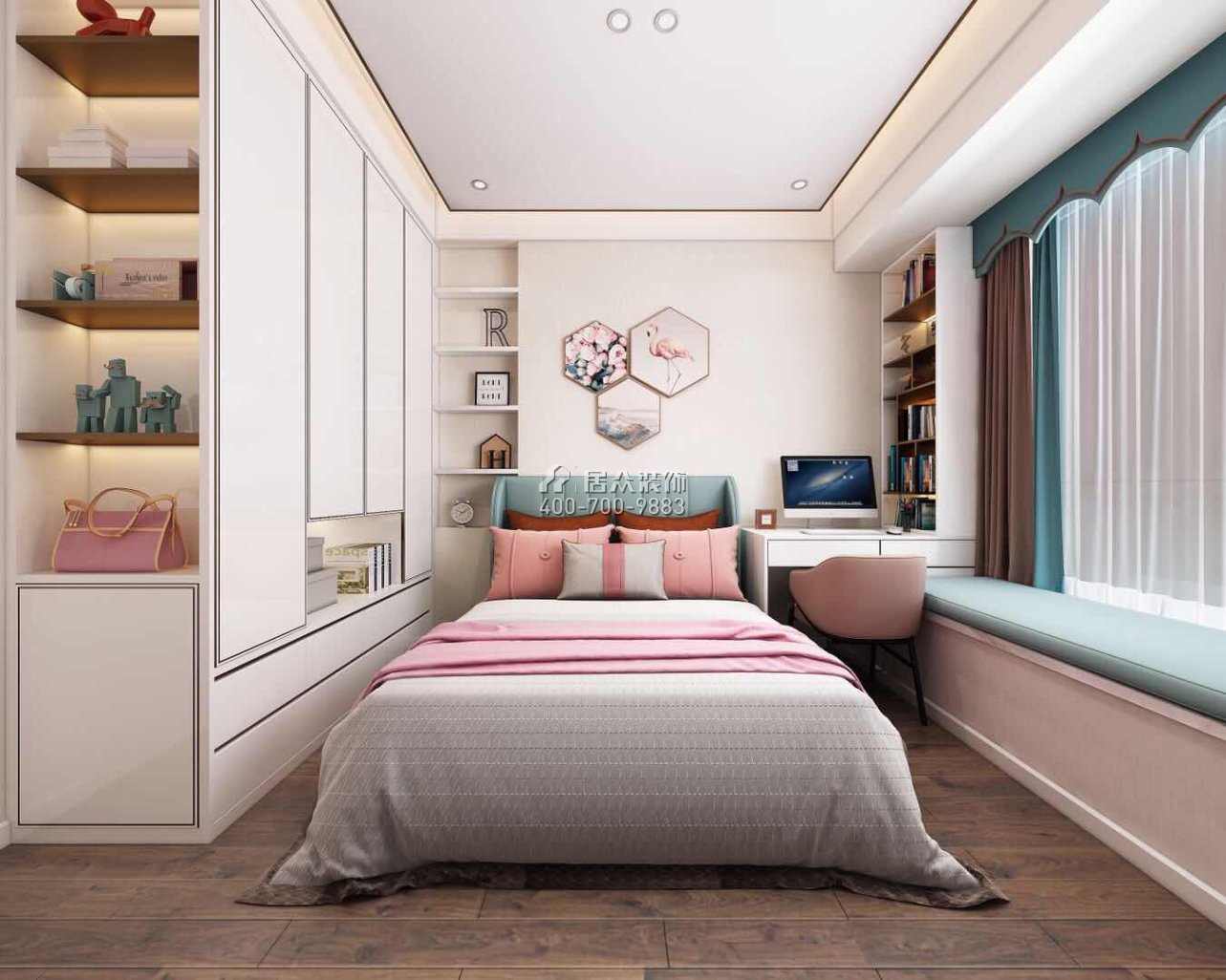 阳光粤海155平方米现代简约风格平层户型卧室装修效果图