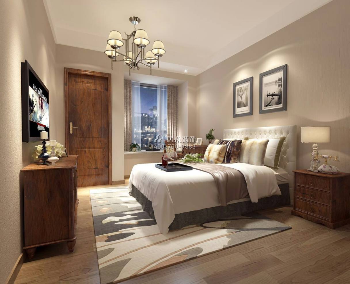 雅居乐剑桥郡247平方米现代简约风格平层户型卧室装修效果图