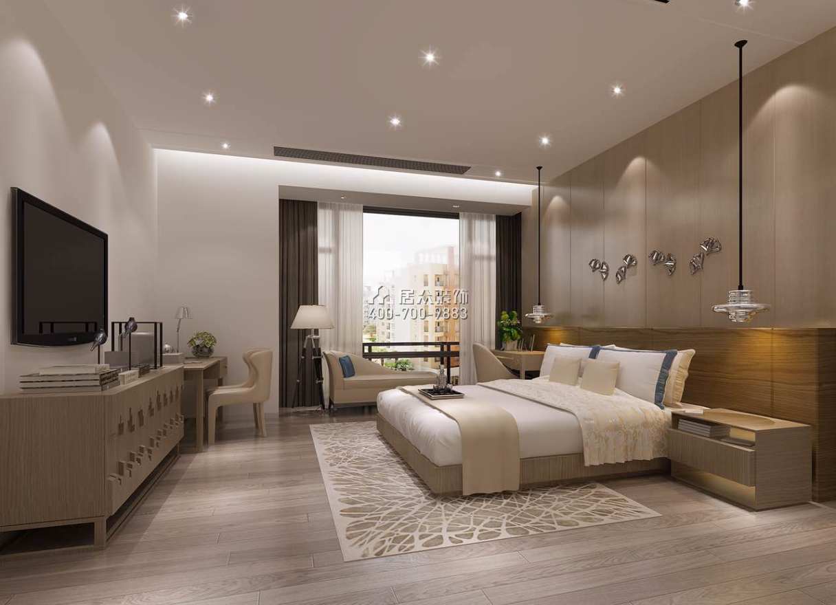 流金歲月200平方米現代簡約風格平層戶型臥室裝修效果圖