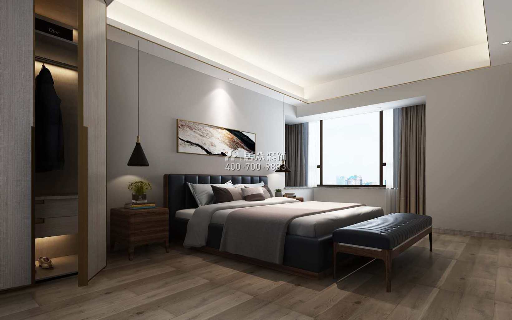 保利中央公园140平方米现代简约风格平层户型卧室装修效果图