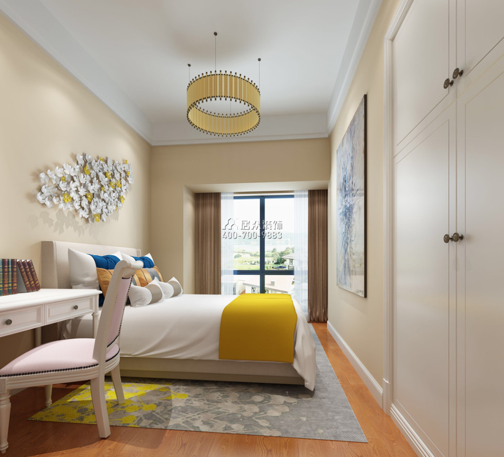 中海鹿丹名苑120平方米中式风格平层户型卧室装修效果图