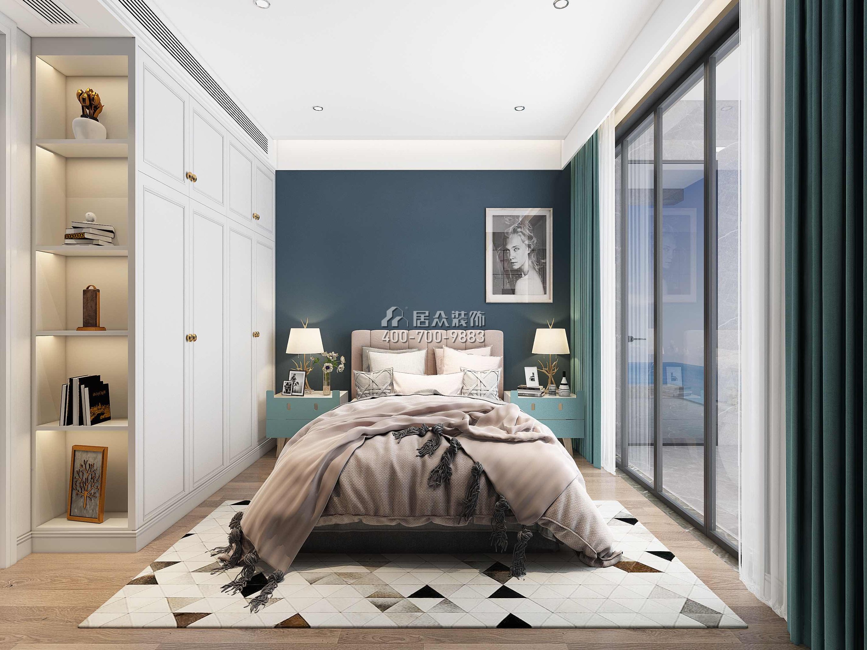 香山美墅五期170平方米现代简约风格平层户型卧室装修效果图