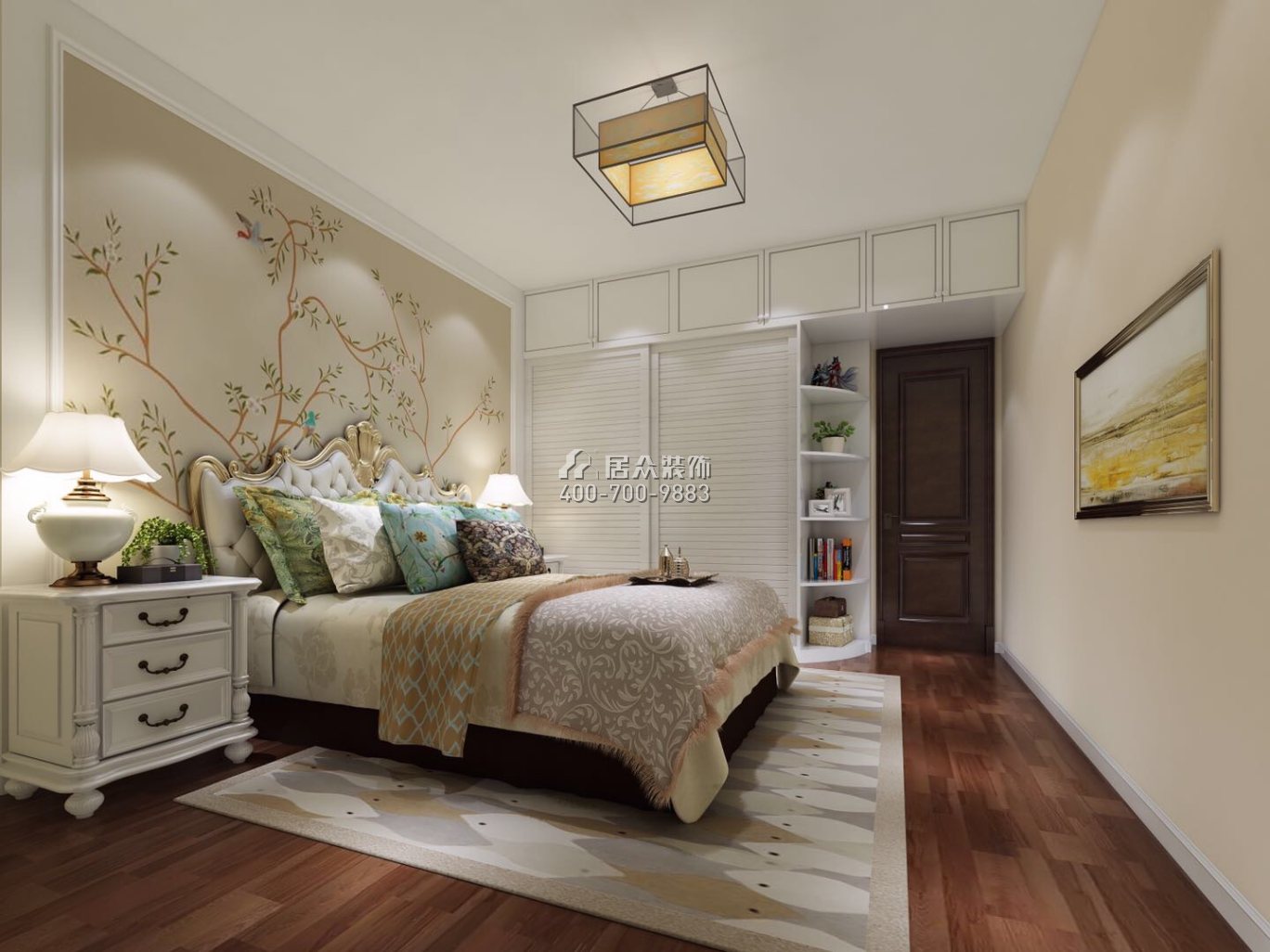 合正观澜汇89平方米欧式风格平层户型卧室装修效果图