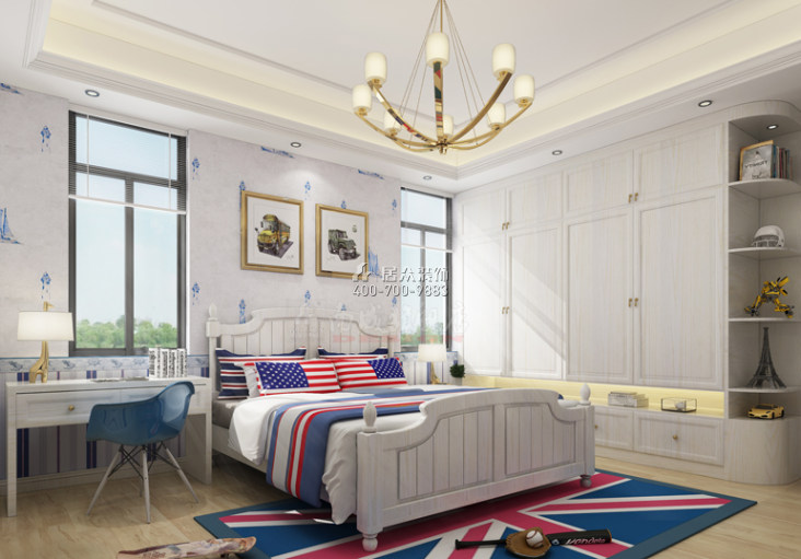 大汉汉园600平方米中式风格别墅户型卧室装修效果图