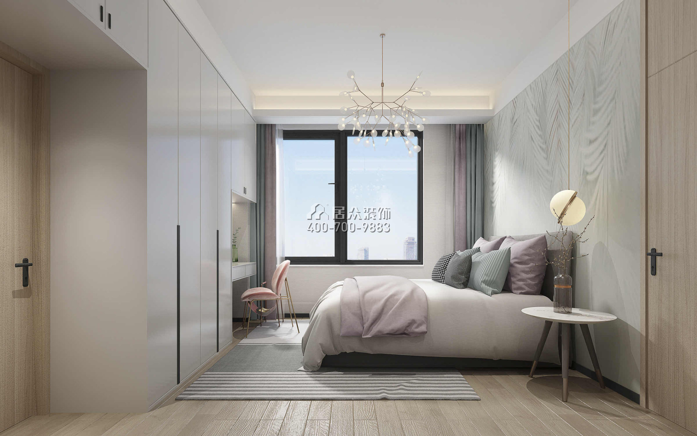 嘉華大廈130平方米現代簡約風格平層戶型臥室裝修效果圖