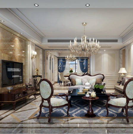 东方天城200平方米新古典风格平层户型客厅装修效果图