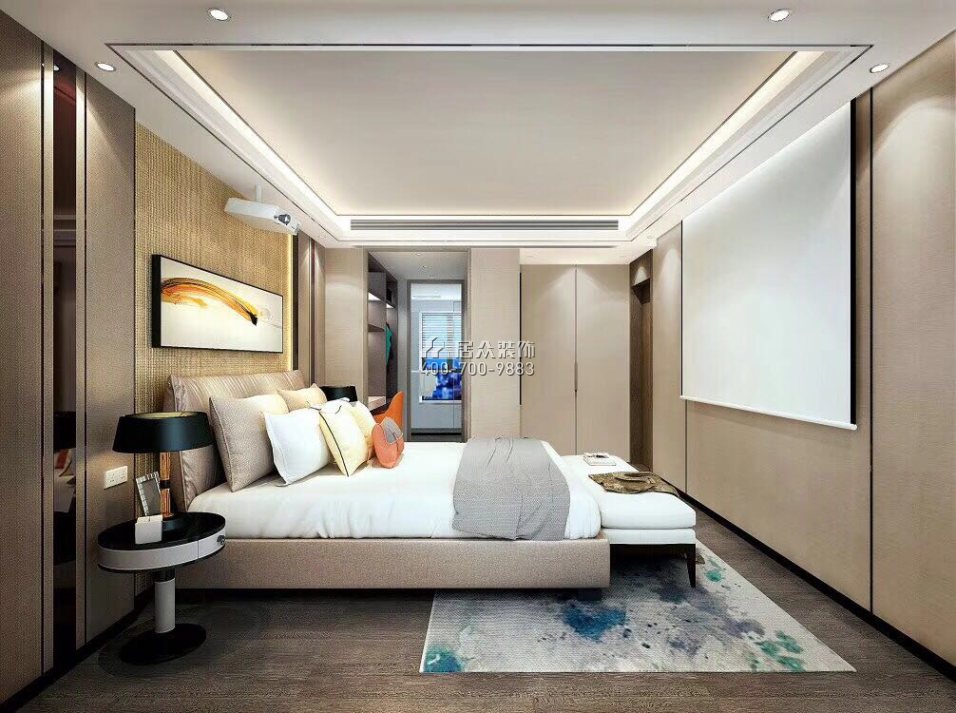 壹方商业中心一期226平方米现代简约风格平层户型卧室装修效果图