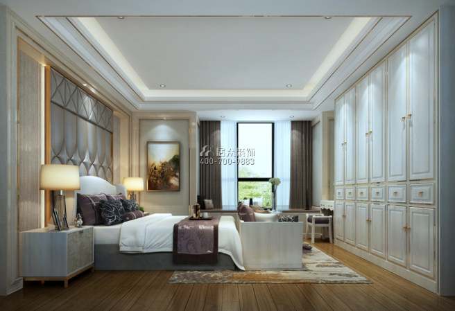 佳华豪苑220平方米欧式风格复式户型卧室装修效果图