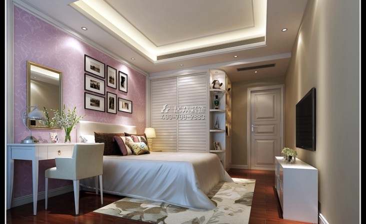 纯水岸十五期190平方米现代简约风格平层户型卧室装修效果图