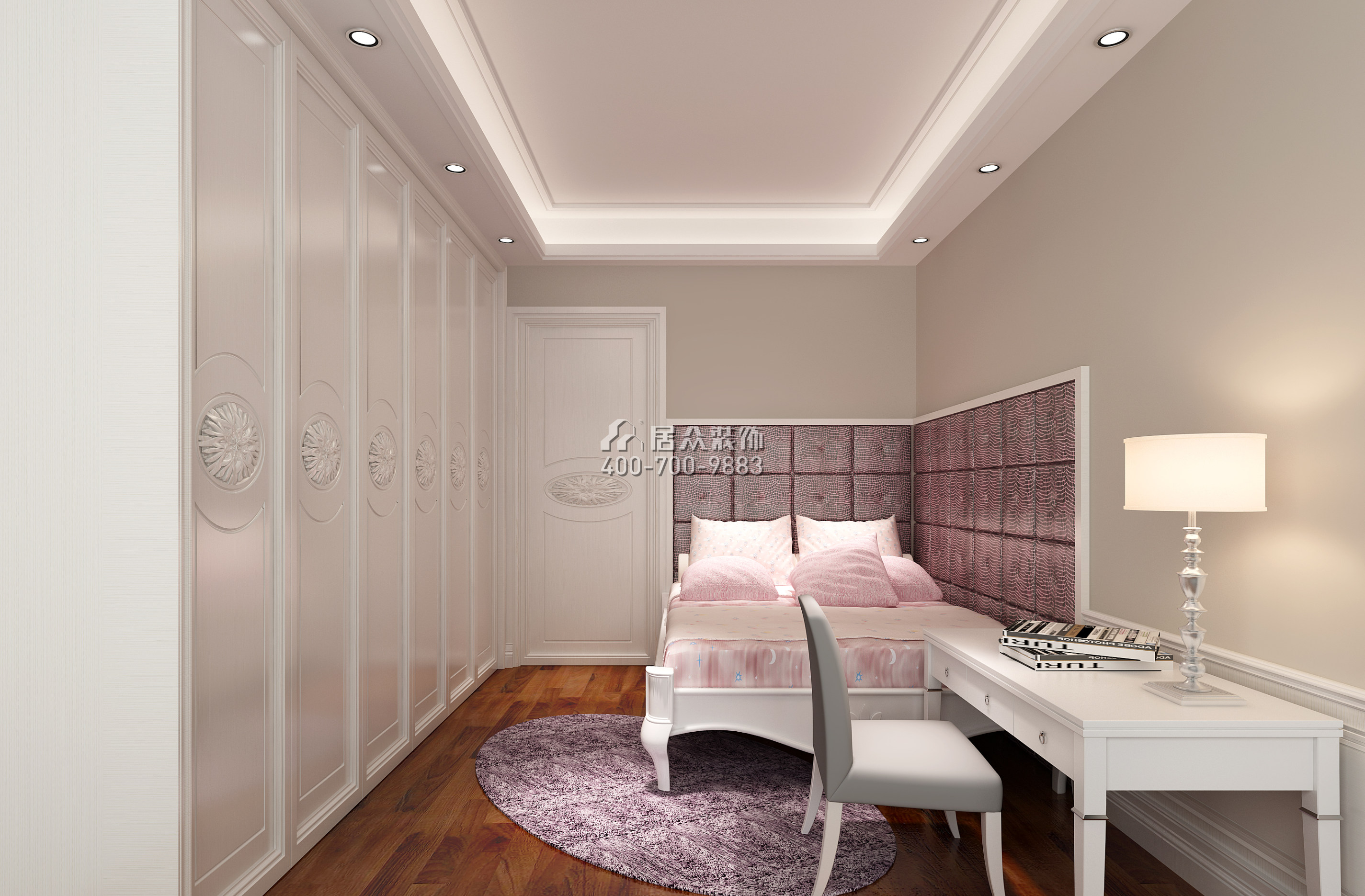 中洲中央公園160平方米中式風格平層戶型臥室裝修效果圖