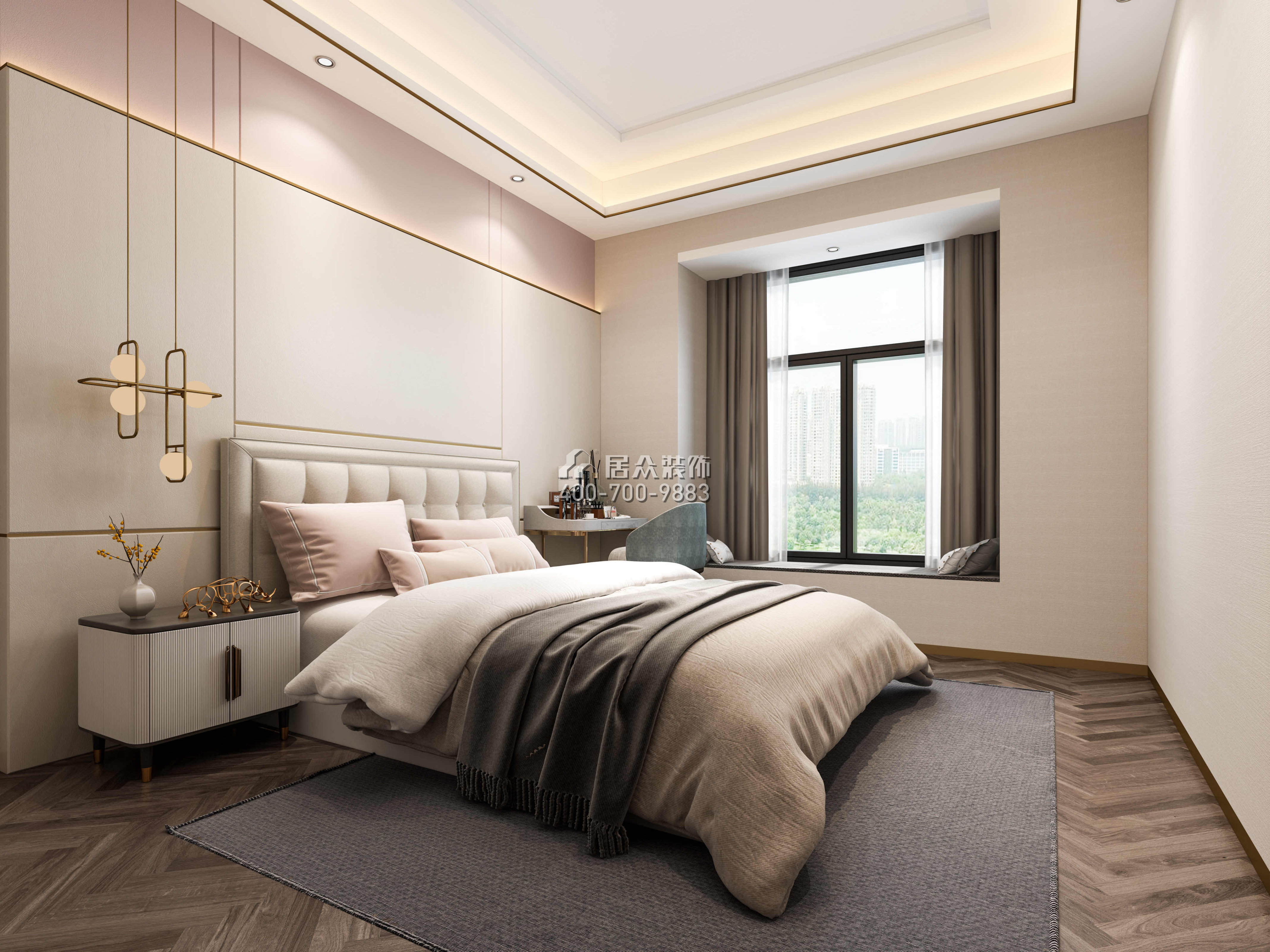 壹方中心240平方米現代簡約風格平層戶型臥室裝修效果圖