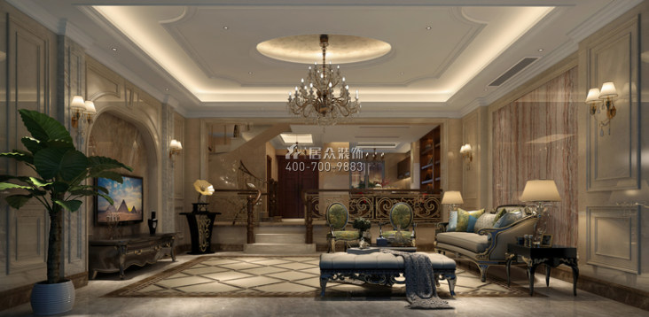 鹭湖宫365平方米欧式风格别墅户型客厅装修效果图
