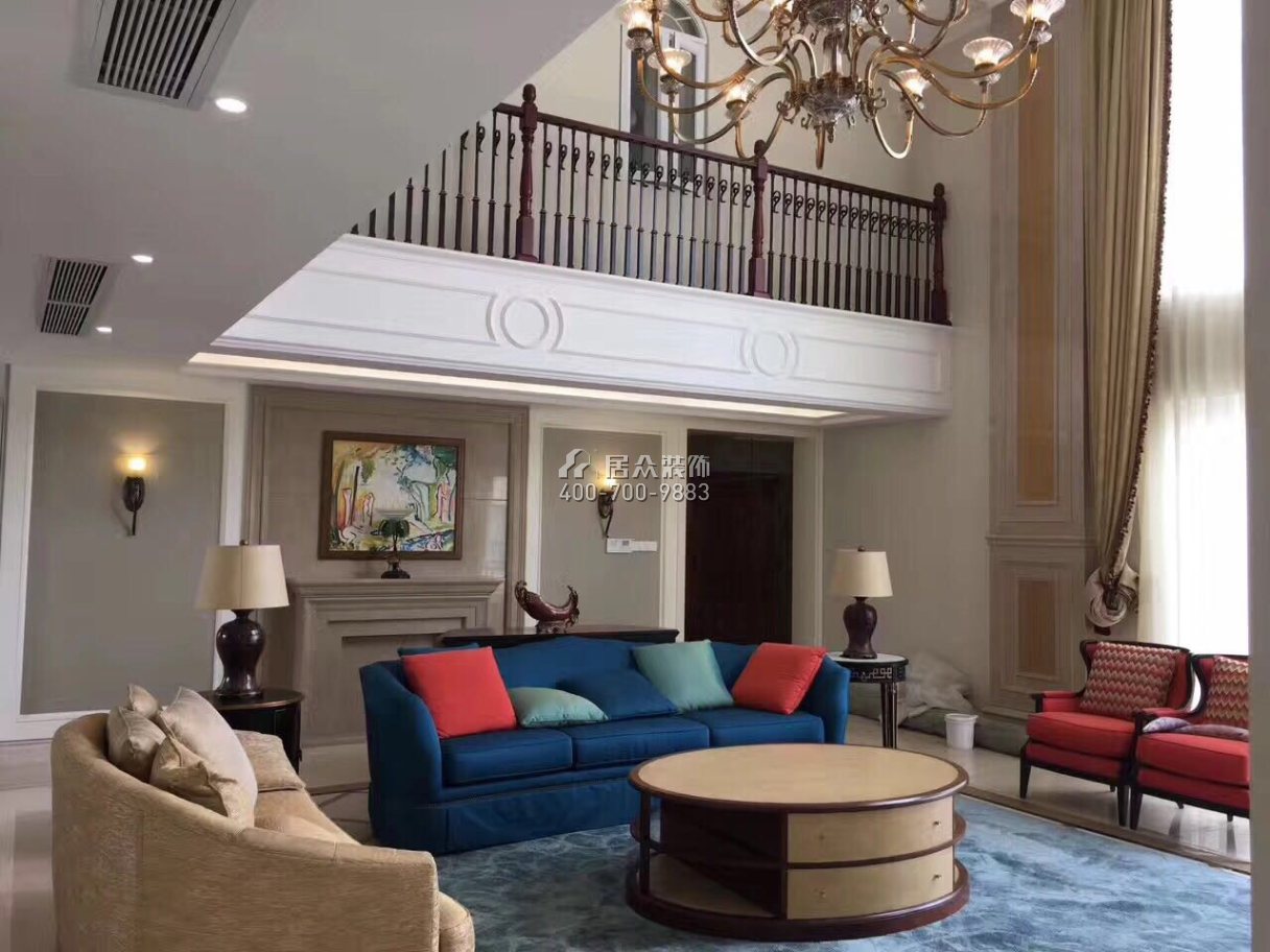 天鵝堡400平方米歐式風格復式戶型客廳裝修效果圖