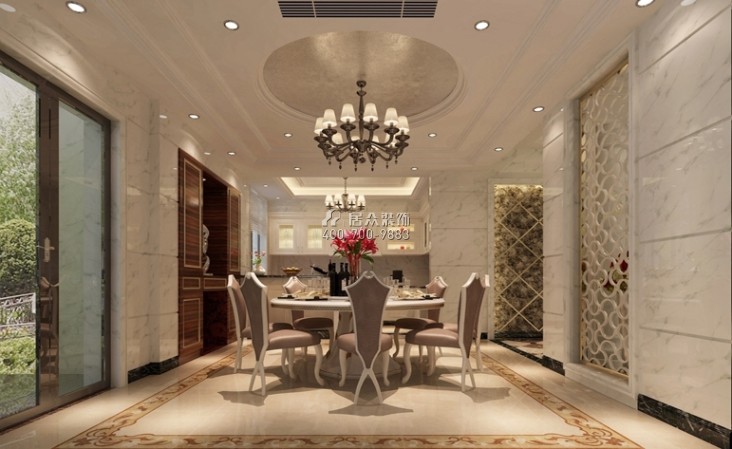 碧桂園豪庭500平方米歐式風格別墅戶型餐廳裝修效果圖