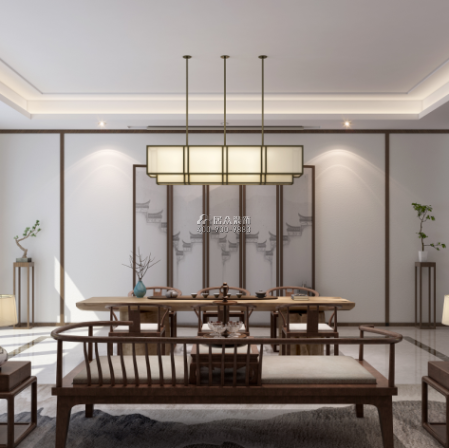 星语林·汀湘十里500平方米中式风格别墅户型客厅装修效果图
