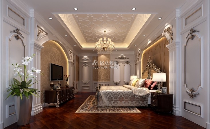 融创熙园186平方米欧式风格平层户型卧室装修效果图