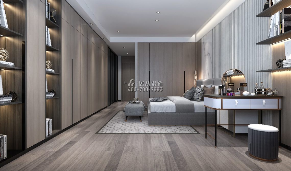 中泰财富湘江200平方米现代简约风格平层户型卧室装修效果图